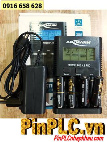Ansman Powerline 4.2Pro _Bộ sạc pin Powerline 4.2Pro kèm 4 pin sạc Fujitsu HR-3UTHC (4B) AA2450mAh 1.2v